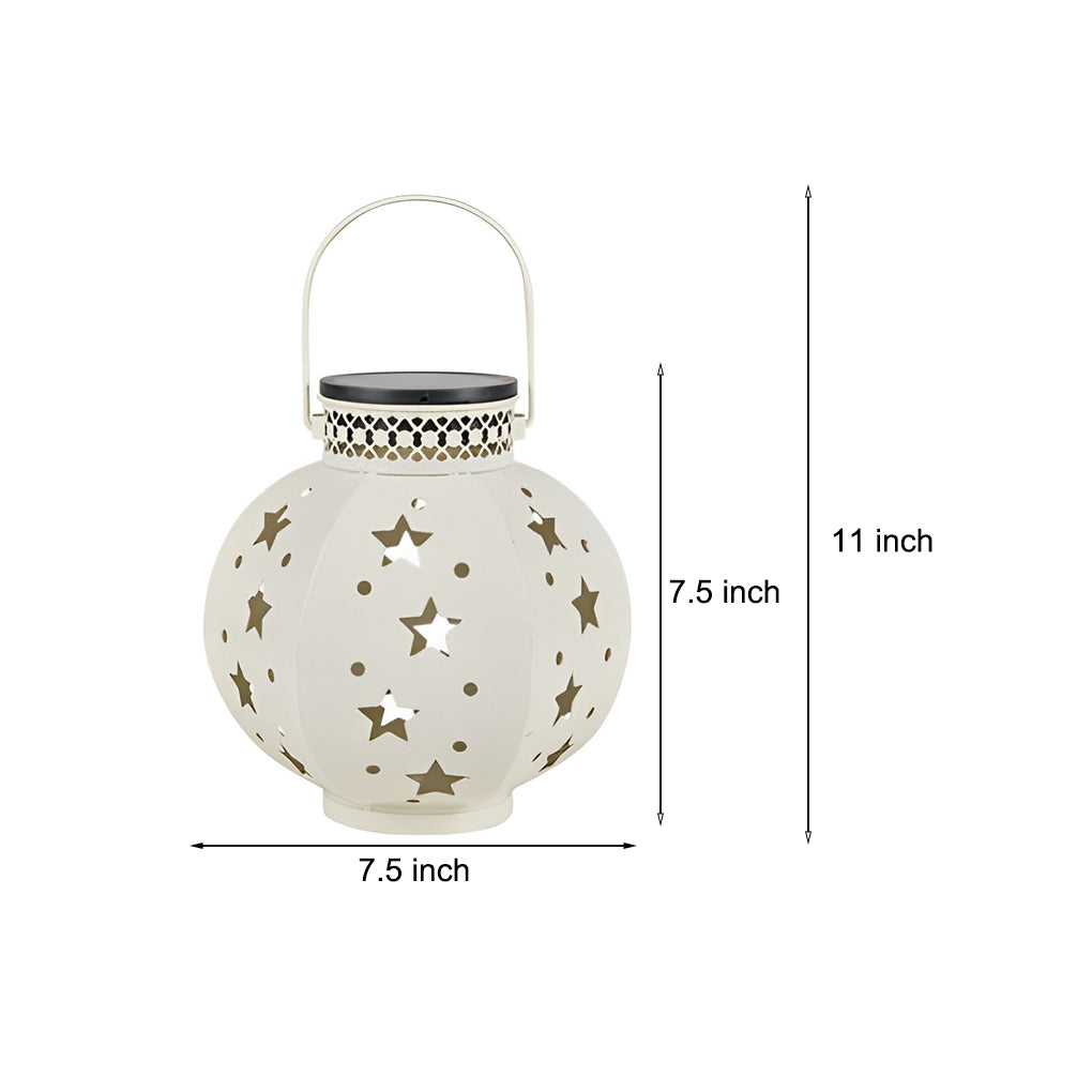 Lanterne solaire extérieure portable LED étanche effet étoiles