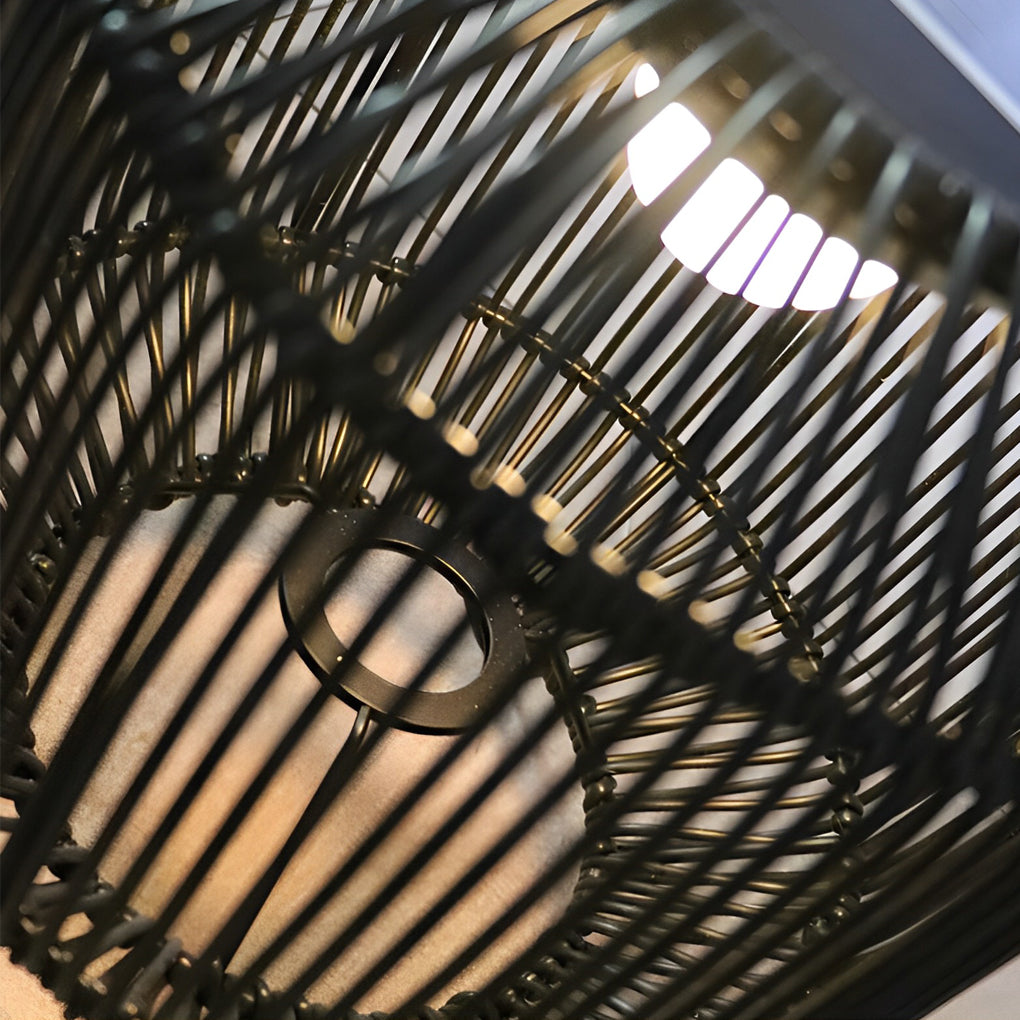 Lanterne solaire extérieure portable en rotin rétro LED étanche