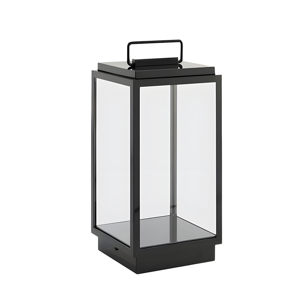 Lanterne extérieure portable moderne en verre 11 in LED câblée