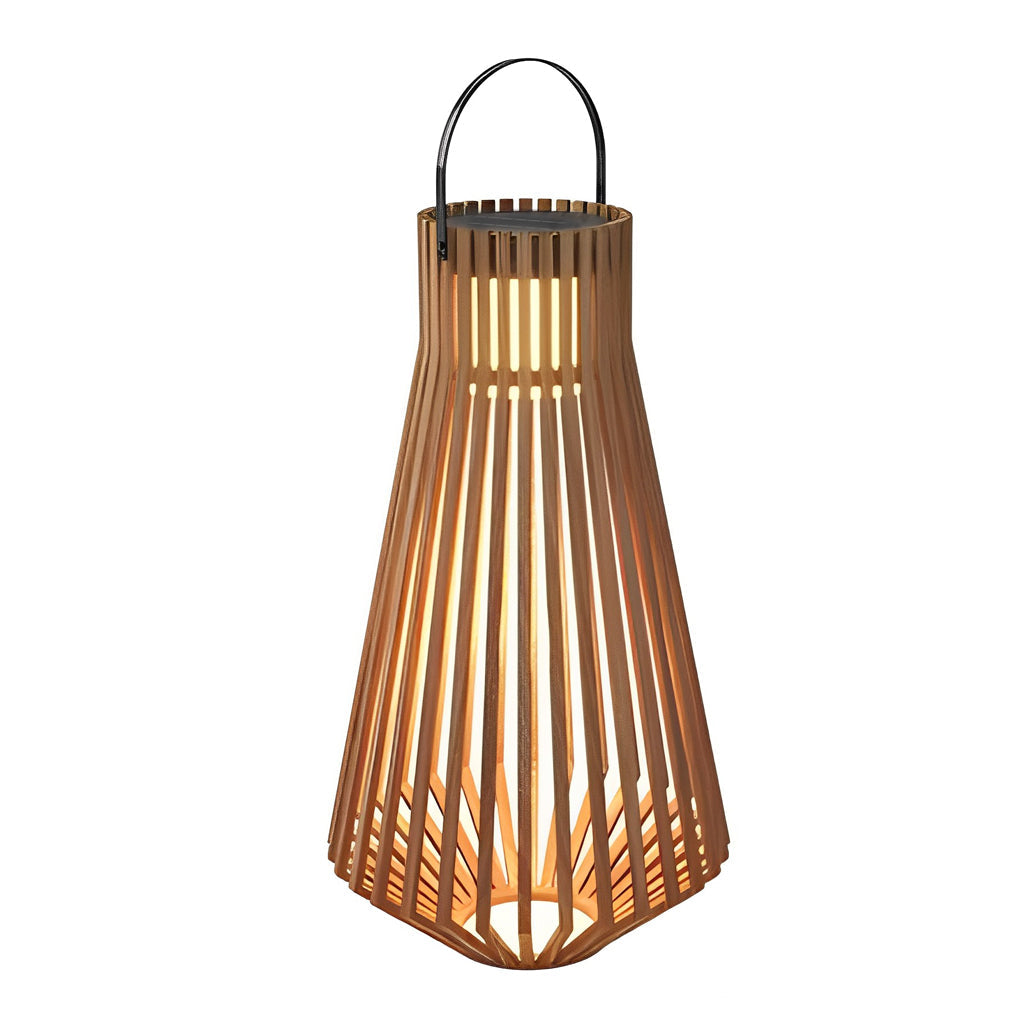 Lanterne solaire de jardin réglable portable en bois LED étanche