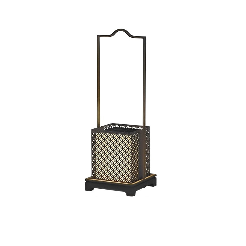 Lampe solaire de jardin rétro portable étanche LED noire