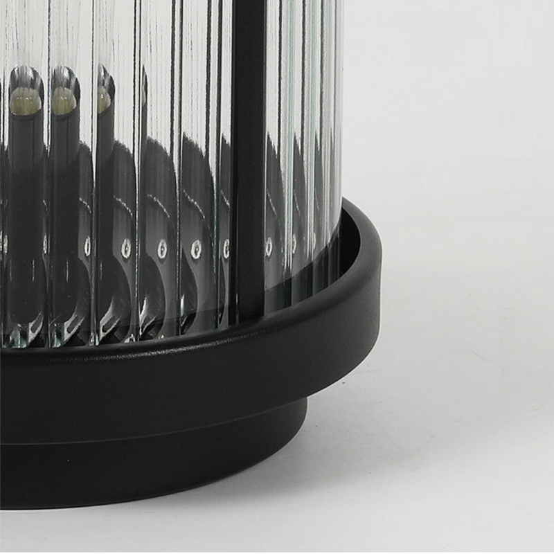 Lanterne solaire extérieure cylindrique verre rayé étanche