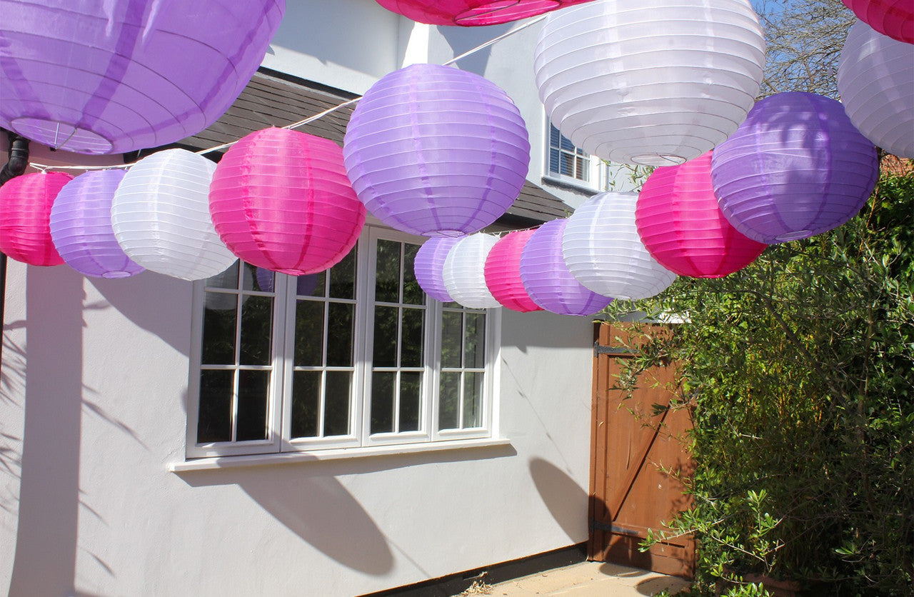 Lanterne suspendue en nylon lilas