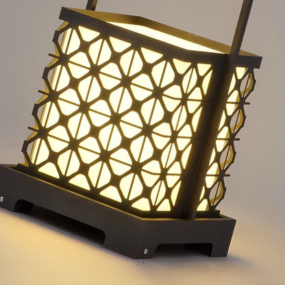 Lampe solaire de jardin rétro portable étanche LED noire