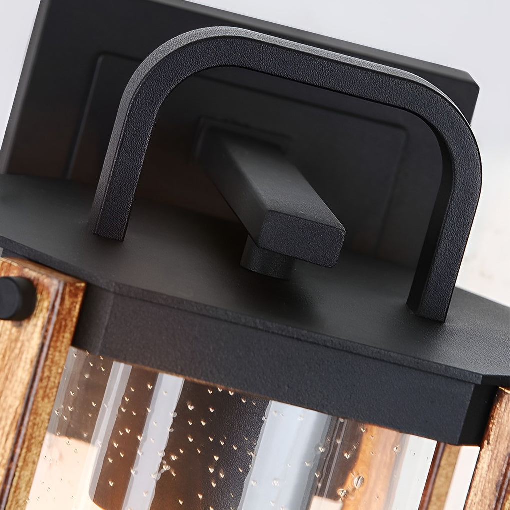 Lanterne applique extérieure noire verre industrielle étanche