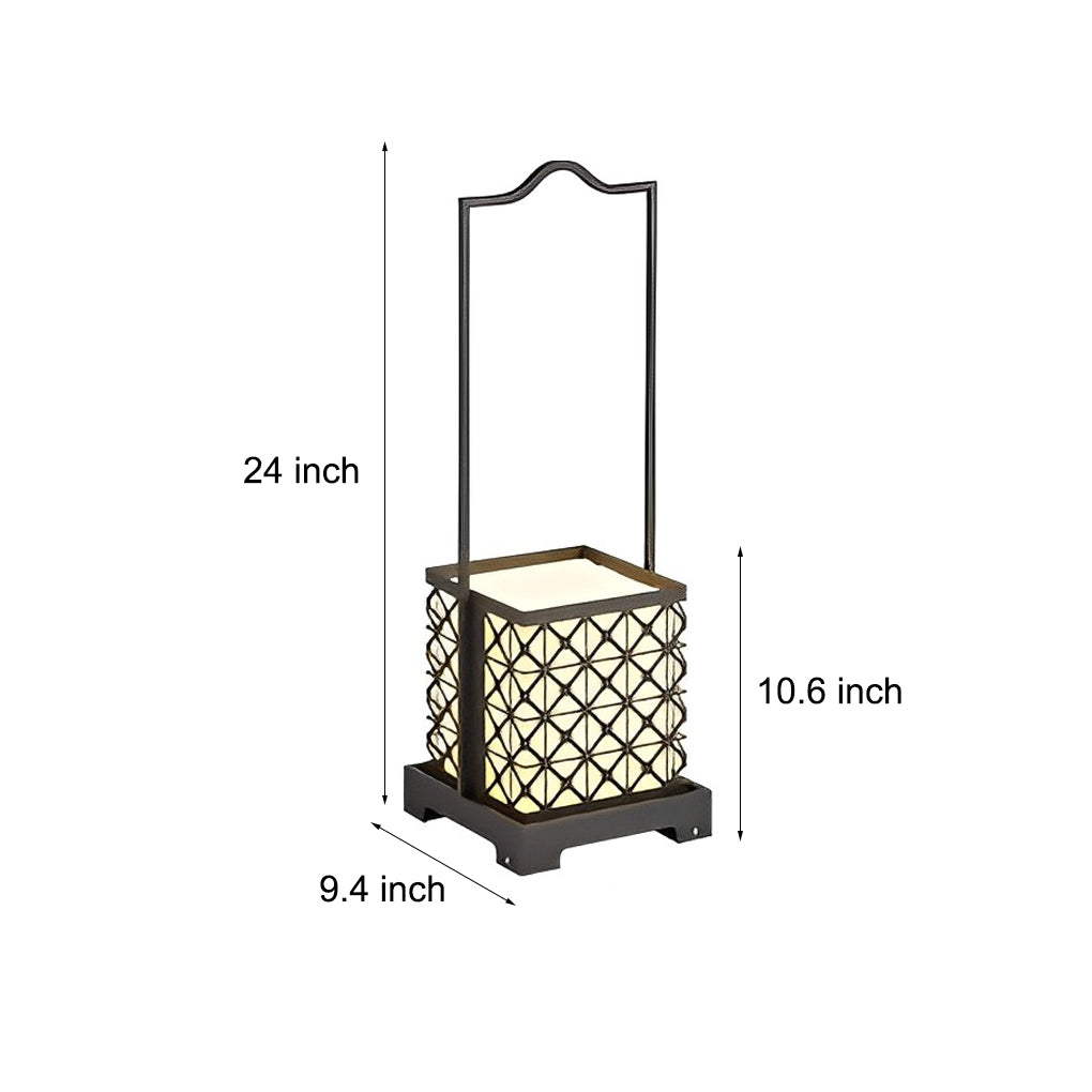 Lampe solaire de jardin rétro portable étanche LED noire