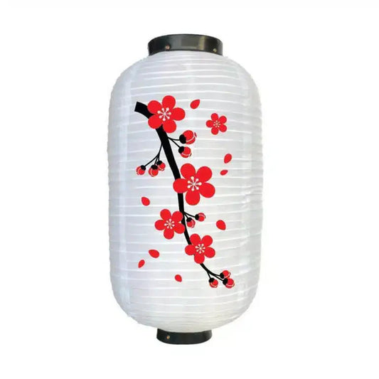 Lanterne japonaise fleurs blanche