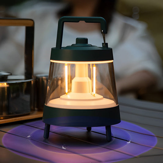 Lanterne camping verte étanche LED rechargeable USB 5V dimmable