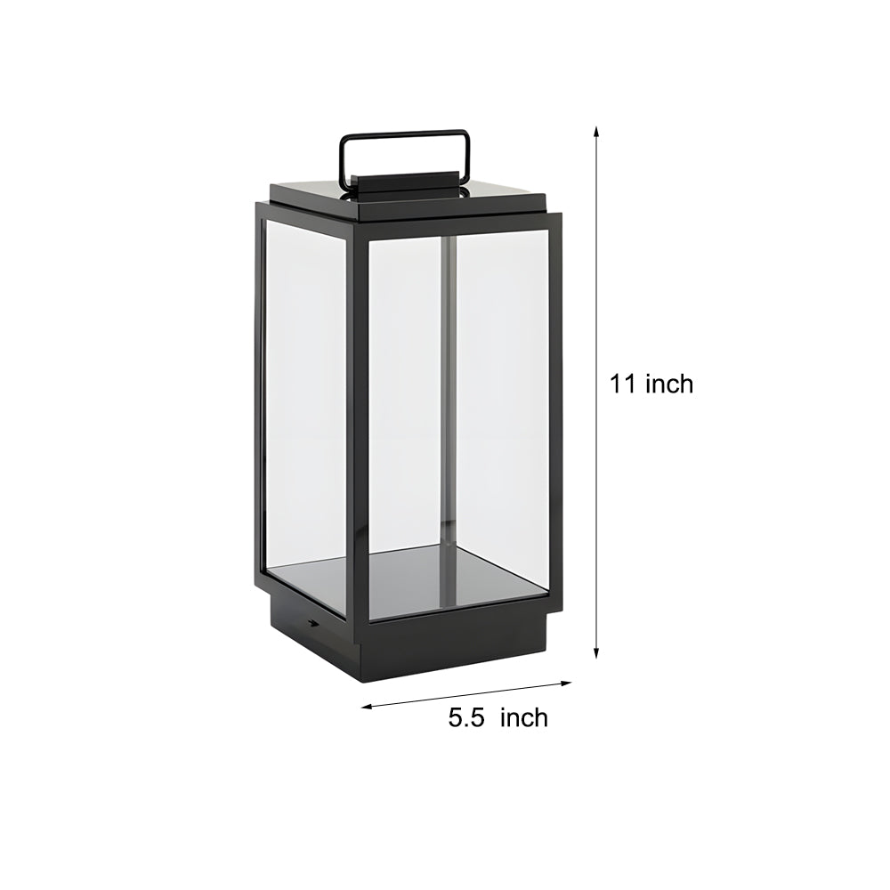 Lanterne extérieure portable moderne en verre 11 in LED câblée