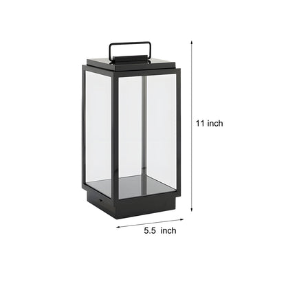 Lanterne extérieure portable moderne en verre 11 in LED câblée