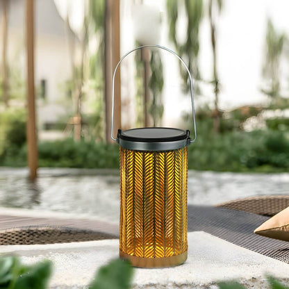 Lanterne solaire suspendue portable métal découpé 18,5 cm