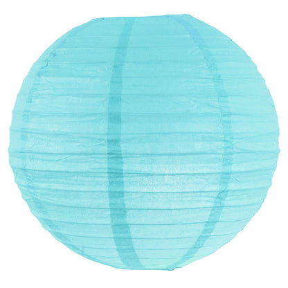 Lanterne suspendue en papier turquoise bleu glacé