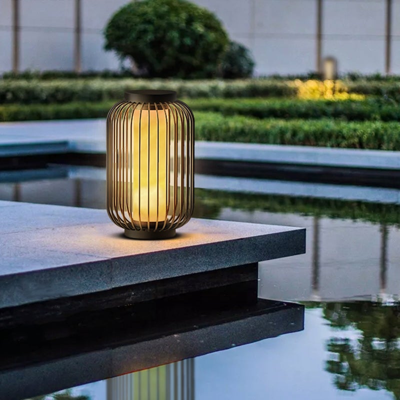 Lanterne extérieure en métal moderne marron, cage étanche