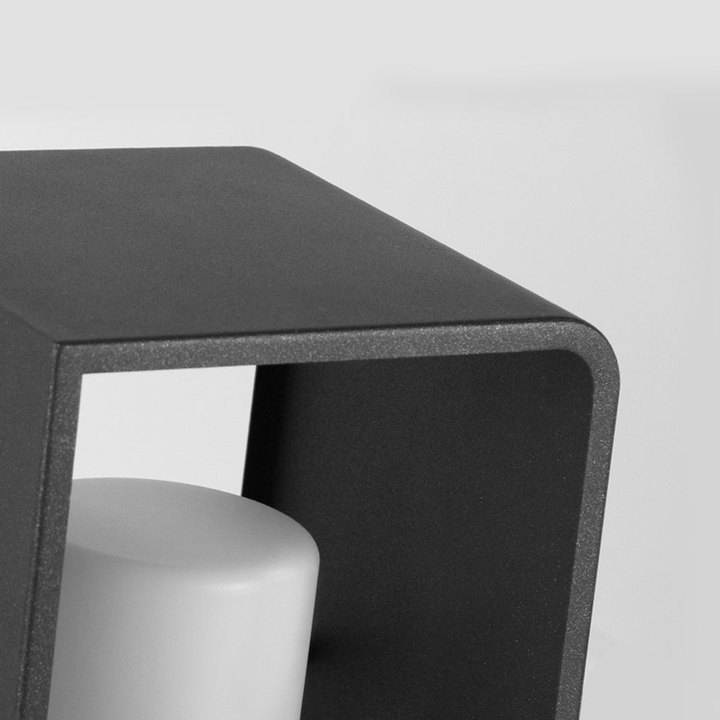 Lanterne extérieure noire à cadre rectangulaire étanche