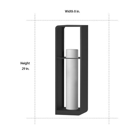 Lanterne extérieure noire à cadre rectangulaire étanche