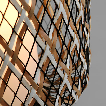 Lanterne suspendue tressée rurale moderne pour extérieur