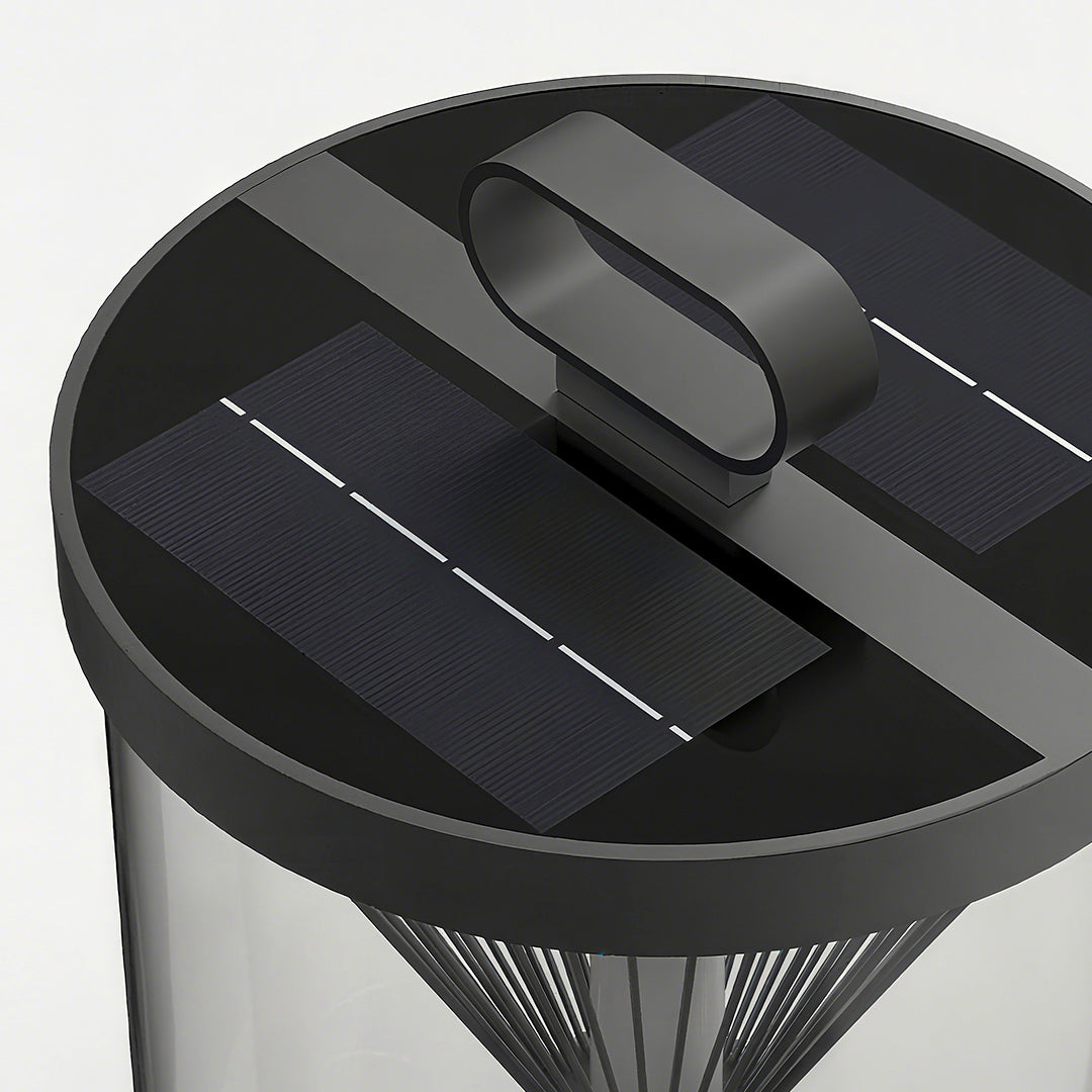 Lanterne extérieure noire forme sablier polyvalente et portable