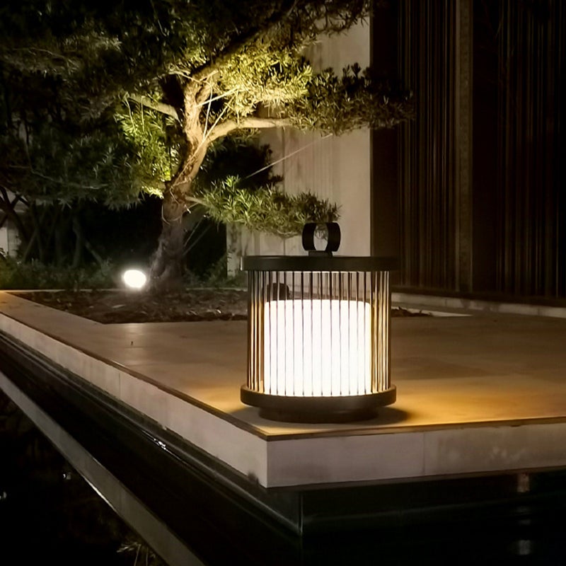 Lanterne extérieure en forme de cage noire étanche rétro