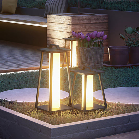 Lanterne extérieure fer forgé conique LED étanche style japonais