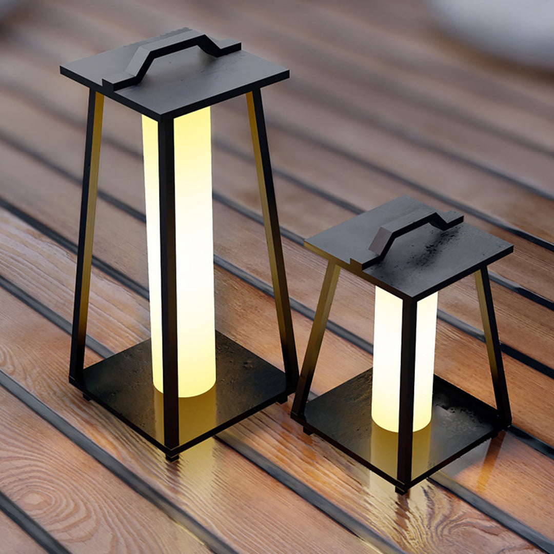 Lanterne extérieure fer forgé conique LED étanche style japonais