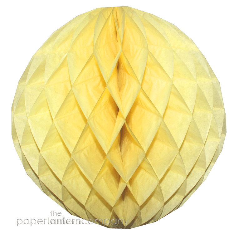 Lanterne boule nid d'abeille jaune citron