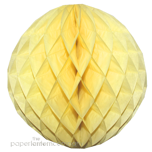 Lanterne boule nid d'abeille jaune citron