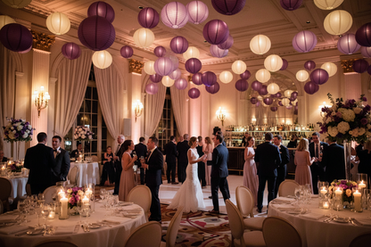 Lanterne en papier suspendue rose lilas