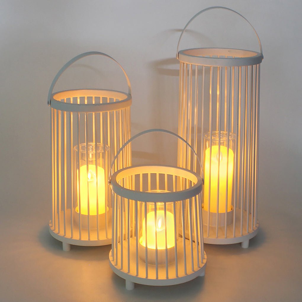 Lanterne de jardin étanche rechargeable portable à cage prise US