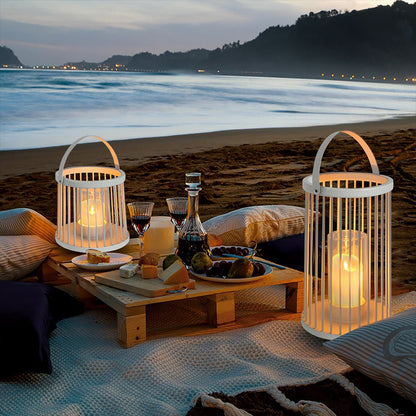 Lanterne de jardin étanche rechargeable portable à cage prise US