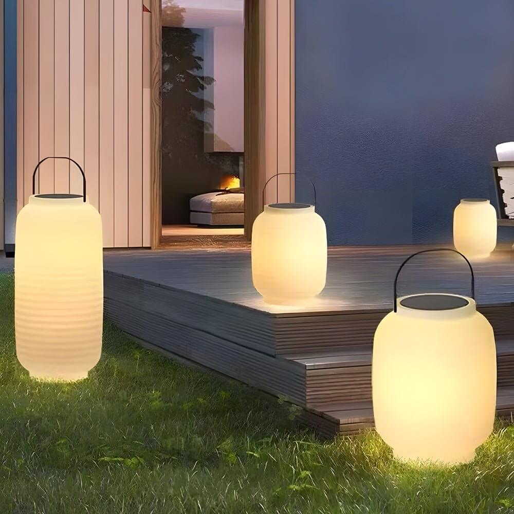 Lanterne extérieure portable LED RGB avec enceinte USB et solaire