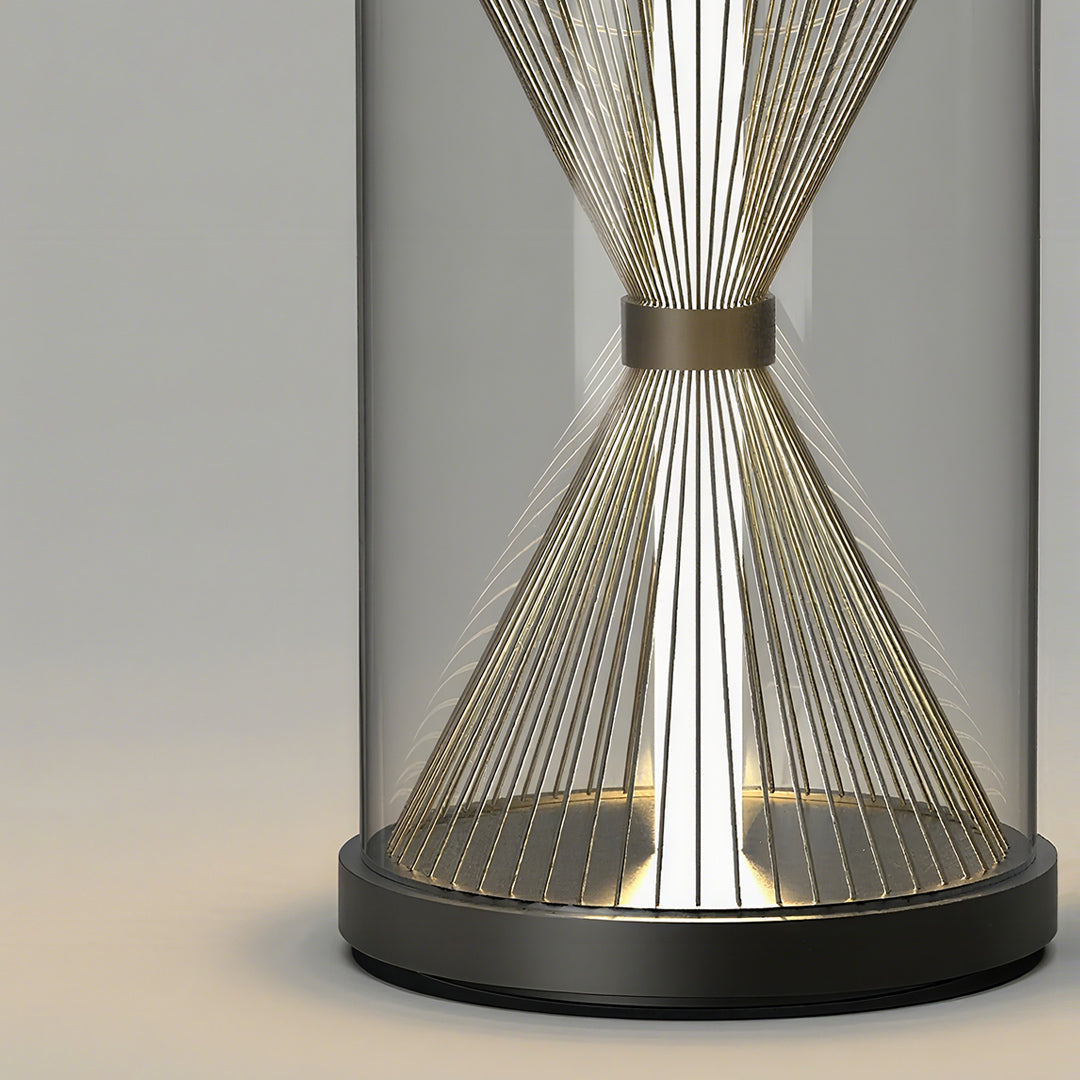 Lanterne extérieure noire forme sablier polyvalente et portable