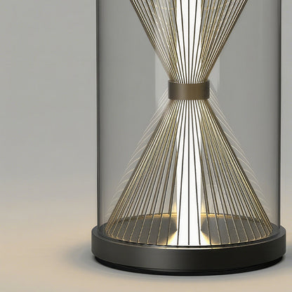 Lanterne extérieure noire forme sablier polyvalente et portable