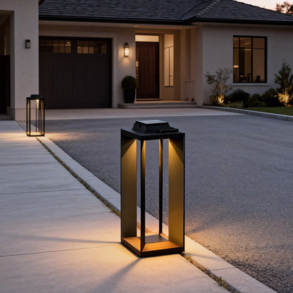 Lanterne solaire portable moderne LED noire créative