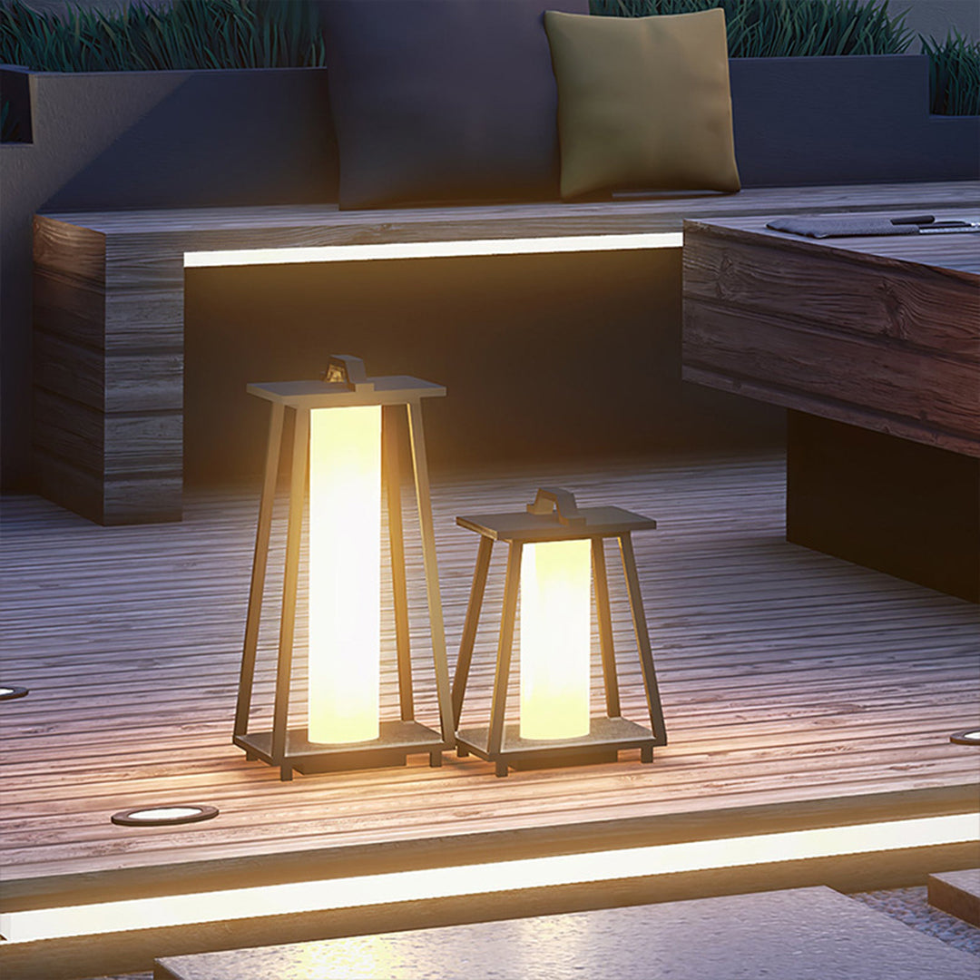 Lanterne extérieure fer forgé conique LED étanche style japonais