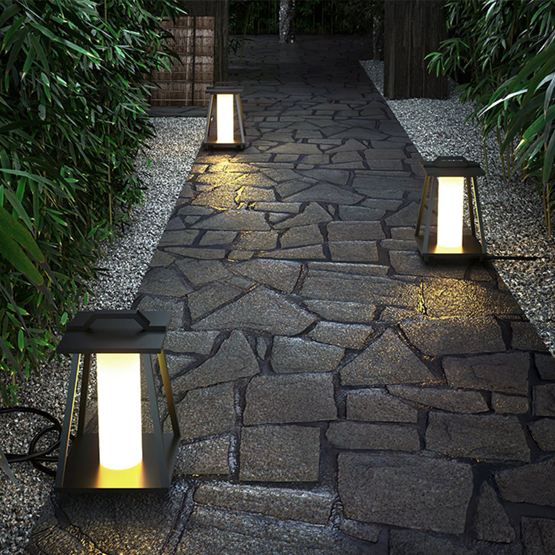 Lanterne extérieure fer forgé conique LED étanche style japonais