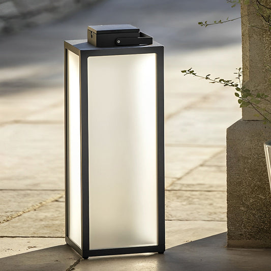 Lanterne solaire carrée portable rechargeable LED étanche jardin